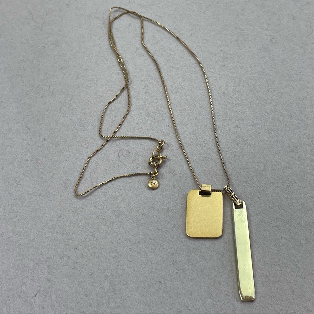 Madewell Layered Pendant Necklace – 32” Gold-Tone Chain